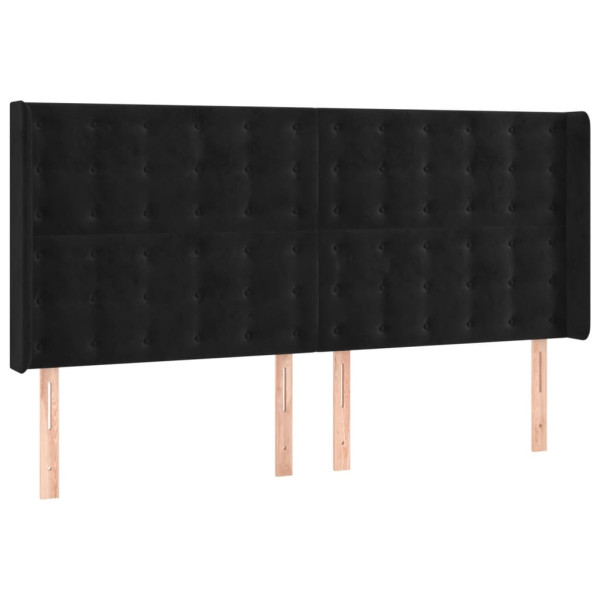 Wezgłowie Czarny 183 x 16 x 118/128 cm Aksamit vidaXL 521929