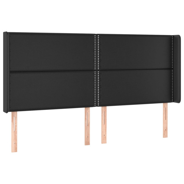 Wezgłowie Czarny 183 x 16 x 118/128 cm Sztuczna skóra vidaXL 517494