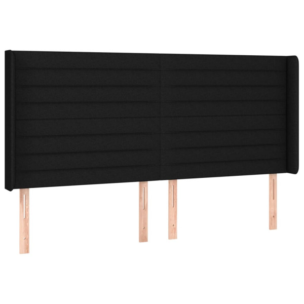 Wezgłowie Czarny 183 x 16 x 118/128 cm Tkanina vidaXL 521901