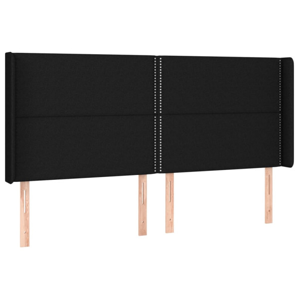 Wezgłowie Czarny 183 x 16 x 118/128 cm Tkanina vidaXL 523320