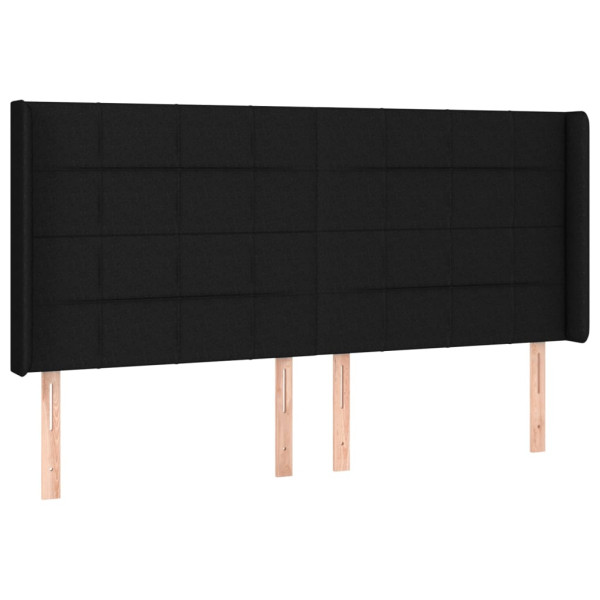 Wezgłowie Czarny 183 x 16 x 118/128 cm Tkanina vidaXL 532477