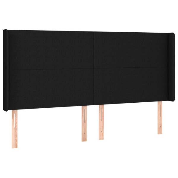 Wezgłowie Czarny 183 x 16 x 118/128 cm Tkanina vidaXL 317440