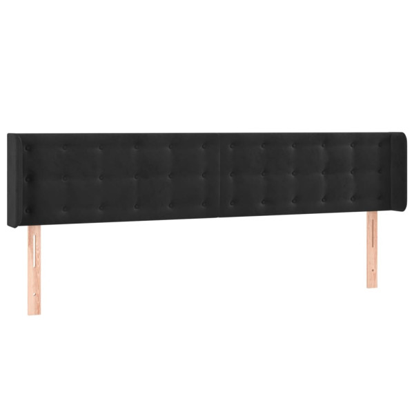 Wezgłowie Czarny 183 x 16 x 78/88 cm Aksamit vidaXL 380779