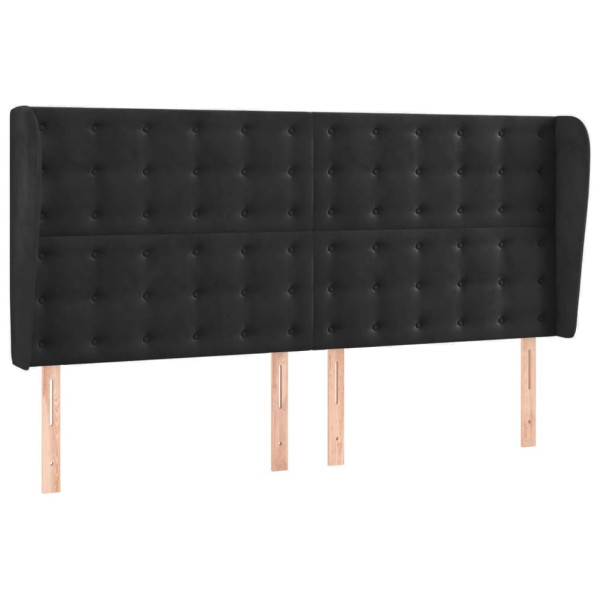 Wezgłowie Czarny 183 x 23 x 118/128 cm Aksamit vidaXL 379772
