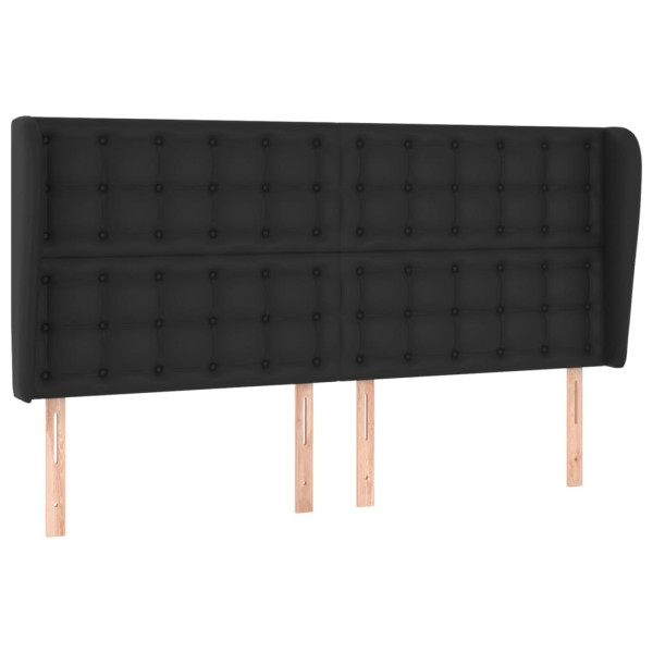 Wezgłowie Czarny 183 x 23 x 118/128 cm Sztuczna skóra vidaXL 521274