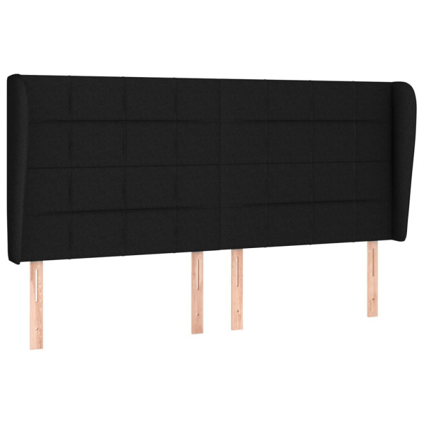 Wezgłowie Czarny 183 x 23 x 118/128 cm Tkanina vidaXL 535451