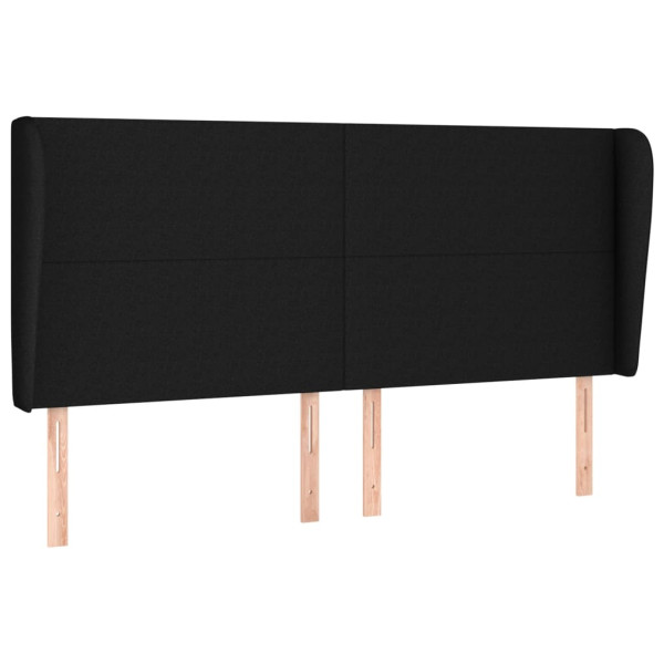 Wezgłowie Czarny 183 x 23 x 118/128 cm Tkanina vidaXL 379776