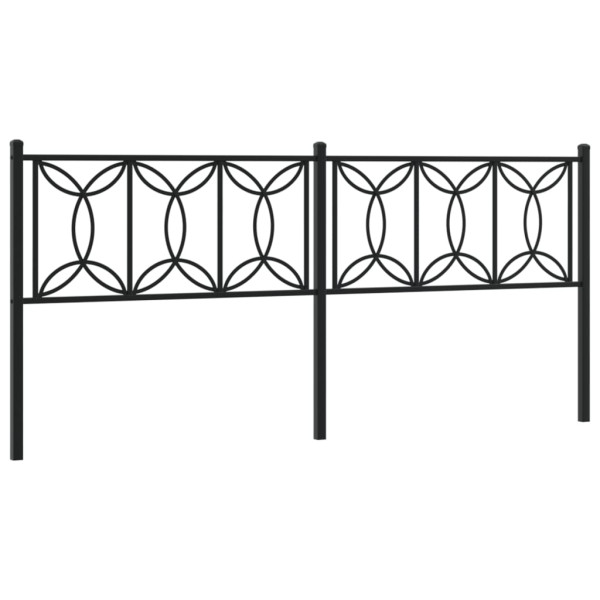 Wezgłowie Czarny 193 cm Metal vidaXL 515313