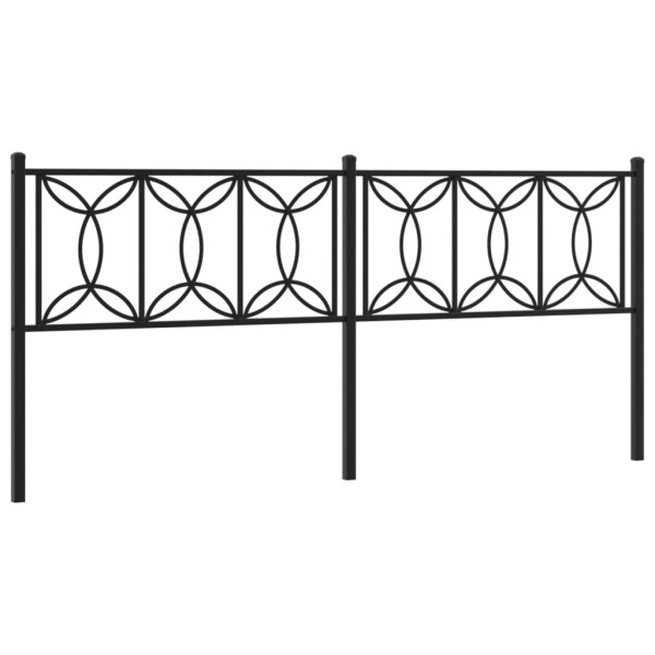 Wezgłowie Czarny 200 cm Metal vidaXL 515184