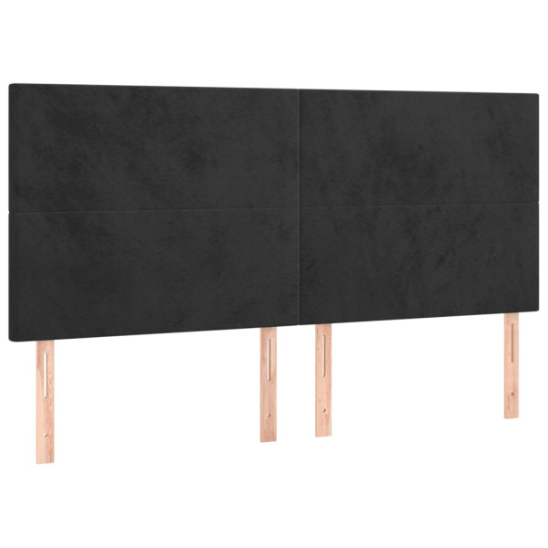Wezgłowie Czarny 200 x 5 x 118/128 cm Aksamit vidaXL 531911