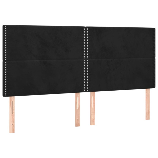 Wezgłowie Czarny 200 x 5 x 118/128 cm Aksamit vidaXL 532342