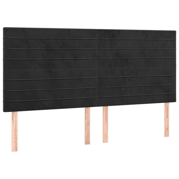 Wezgłowie Czarny 200 x 5 x 118/128 cm Aksamit vidaXL 536168