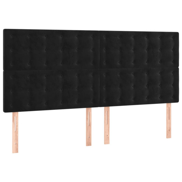 Wezgłowie Czarny 200 x 5 x 118/128 cm Aksamit vidaXL 521761