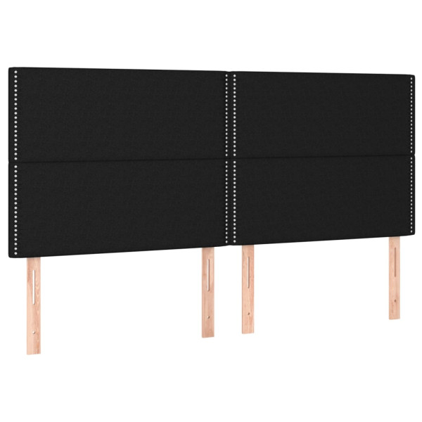 Wezgłowie Czarny 200 x 5 x 118/128 cm Tkanina vidaXL 532970