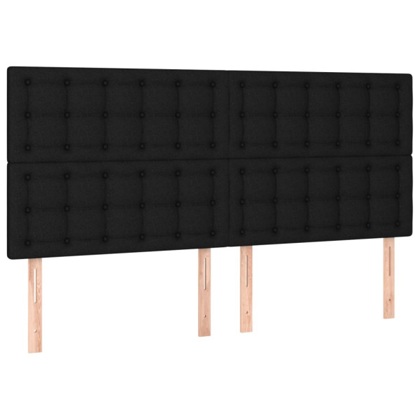 Wezgłowie Czarny 200 x 5 x 118/128 cm Tkanina vidaXL 517562