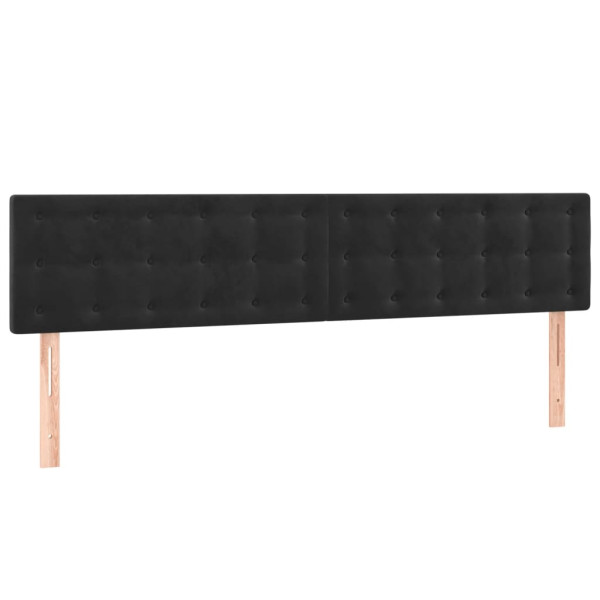 Wezgłowie Czarny 200 x 5 x 78/88 cm Aksamit vidaXL 533176