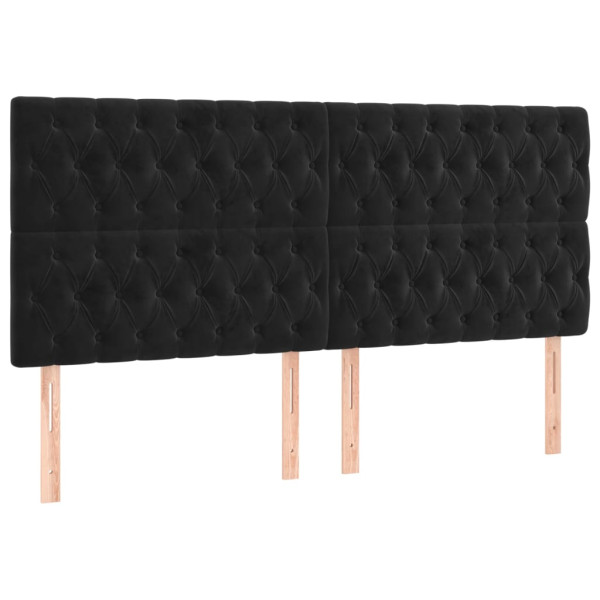 Wezgłowie Czarny 200 x 7 x 118/128 cm Aksamit vidaXL 533442