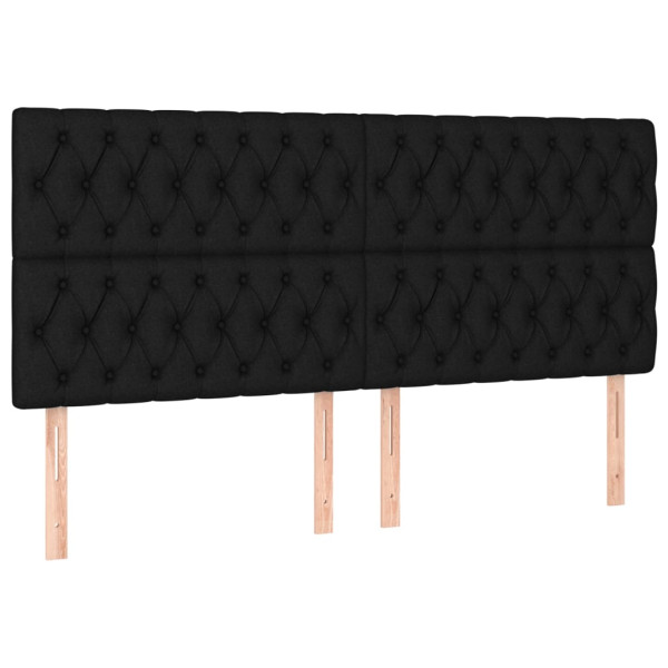 Wezgłowie Czarny 200 x 7 x 118/128 cm Tkanina vidaXL 532735