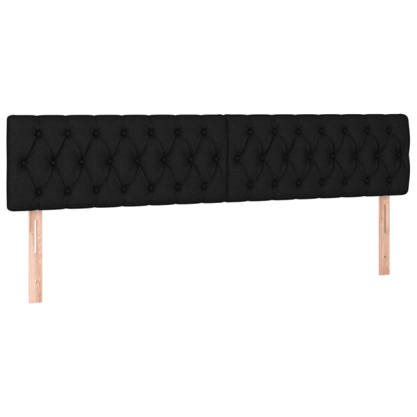 Wezgłowie Czarny 200 x 7 x 78/88 cm Tkanina vidaXL 532806