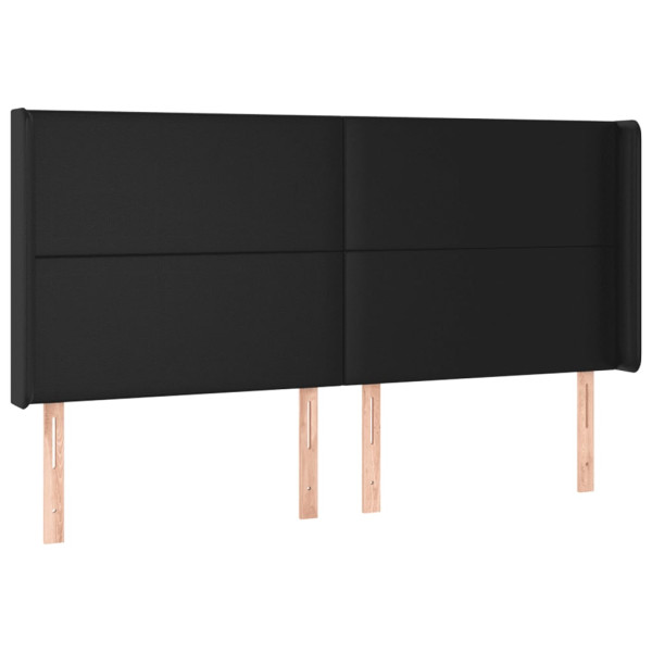 Wezgłowie Czarny 203 x 16 x 118/128 cm Sztuczna skóra vidaXL 521822