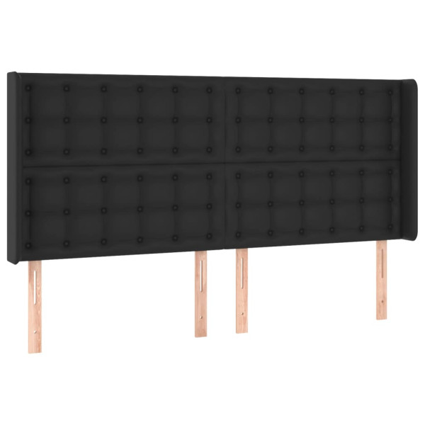 Wezgłowie Czarny 203 x 16 x 118/128 cm Sztuczna skóra vidaXL 521125
