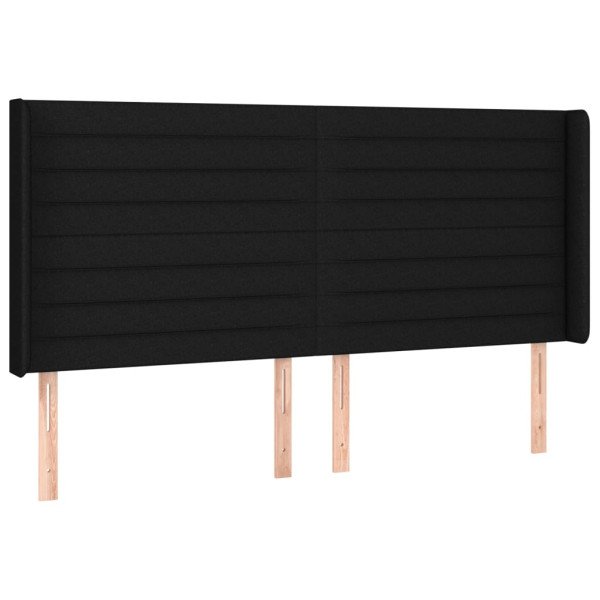Wezgłowie Czarny 203 x 16 x 118/128 cm Tkanina vidaXL 532525