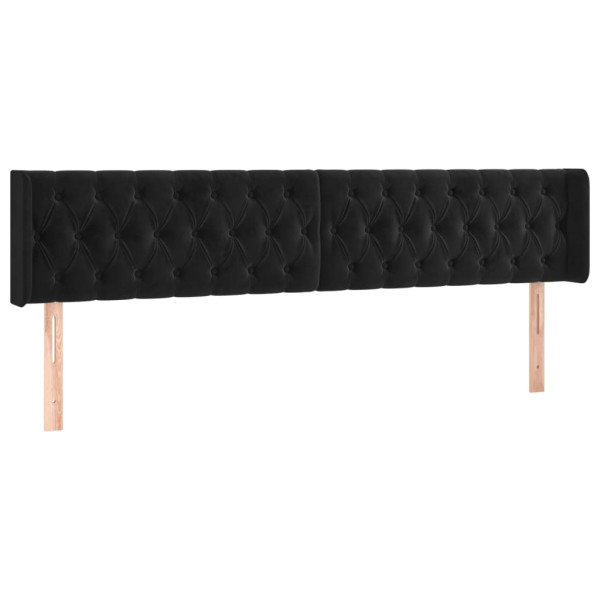 Wezgłowie Czarny 203 x 16 x 78/88 cm Aksamit vidaXL 522154