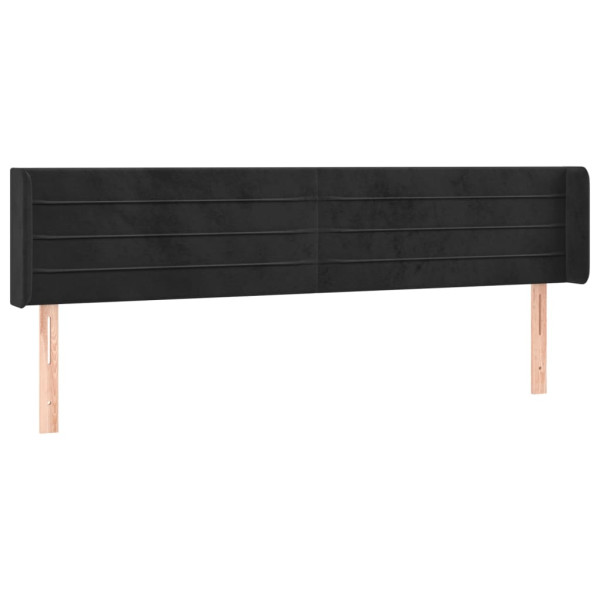 Wezgłowie Czarny 203 x 16 x 78/88 cm Aksamit vidaXL 532866