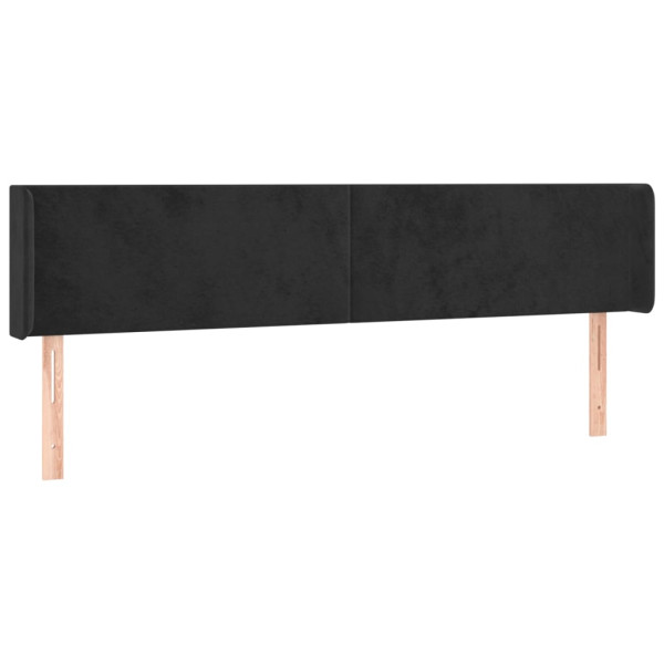 Wezgłowie Czarny 203 x 16 x 78/88 cm Aksamit vidaXL 533111