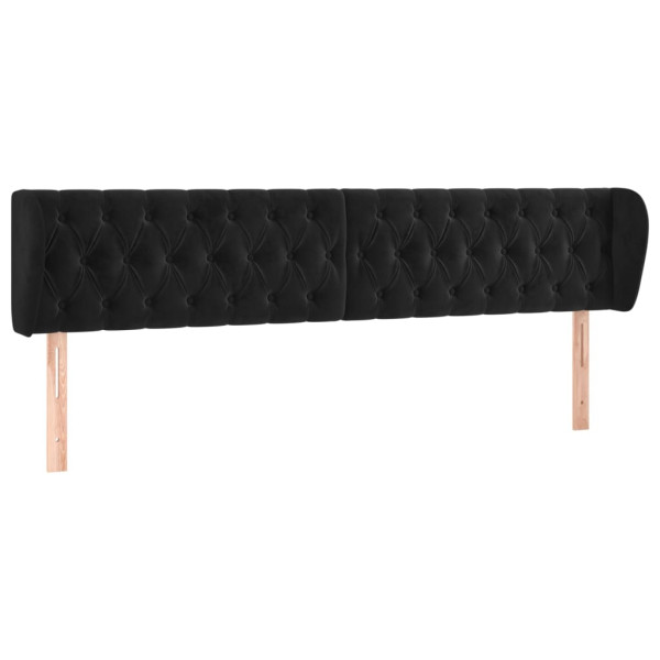 Wezgłowie Czarny 203 x 23 x 78/88 cm Aksamit vidaXL 521900