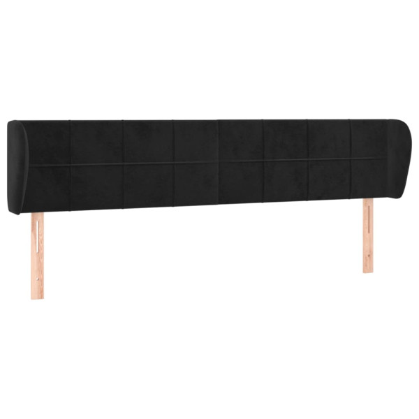Wezgłowie Czarny 203 x 23 x 78/88 cm Aksamit vidaXL 379904