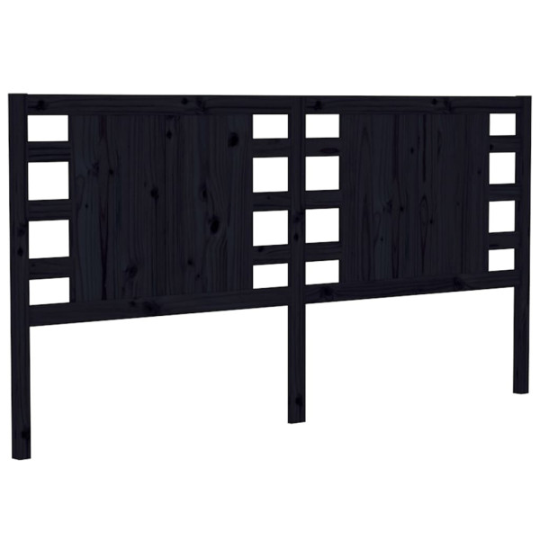 Wezgłowie Czarny 206 x 100 cm Drewno sosnowe vidaXL 497522