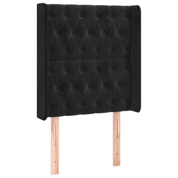 Wezgłowie Czarny 83 x 16 x 118/128 cm Aksamit vidaXL 523263