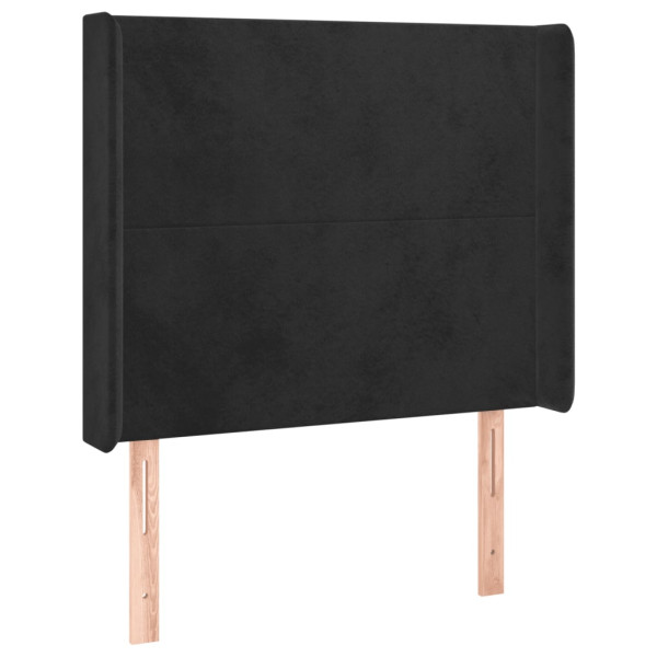 Wezgłowie Czarny 83 x 16 x 118/128 cm Aksamit vidaXL 532555