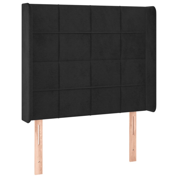Wezgłowie Czarny 83 x 16 x 118/128 cm Aksamit vidaXL 533247