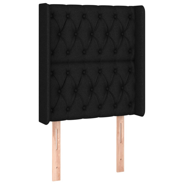 Wezgłowie Czarny 83 x 16 x 118/128 cm Tkanina vidaXL 533169