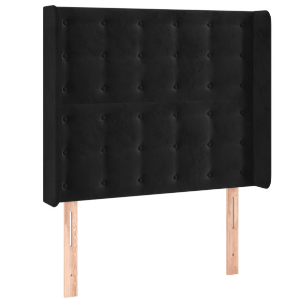 Wezgłowie Czarny 93 x 16 x 118/128 cm Aksamit vidaXL 527427
