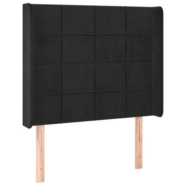 Wezgłowie Czarny 93 x 16 x 118/128 cm Aksamit vidaXL 527642