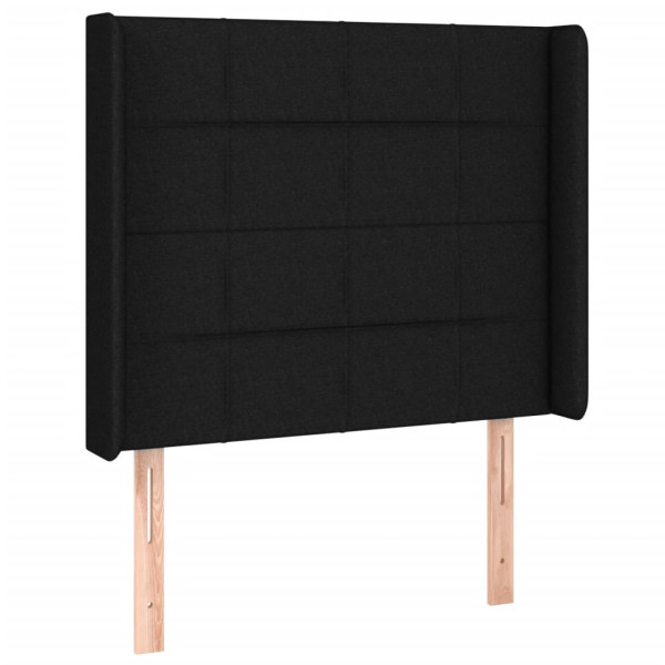 Wezgłowie Czarny 93 x 16 x 118/128 cm Tkanina vidaXL 522031