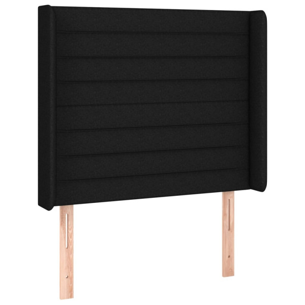 Wezgłowie Czarny 93 x 16 x 118/128 cm Tkanina vidaXL 380777