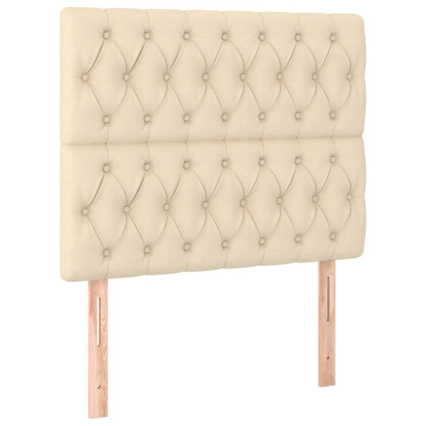 Wezgłowie Kremowy 100 x 7 x 118/128 cm Tkanina vidaXL 527423