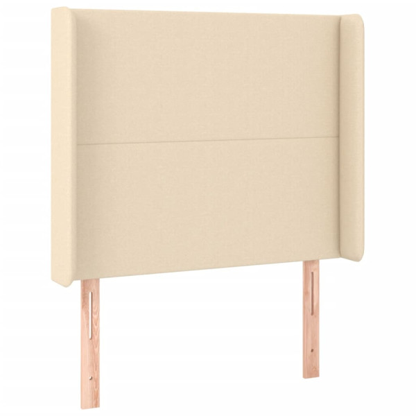 Wezgłowie Kremowy 103 x 16 x 118/128 cm Tkanina vidaXL 532865