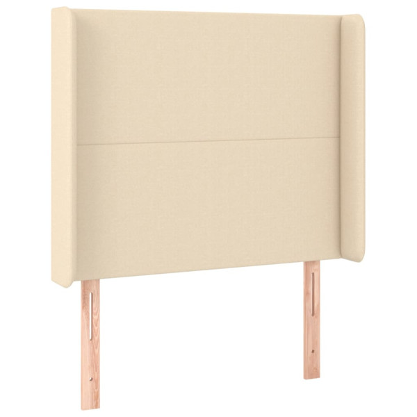 Wezgłowie Kremowy 103 x 16 x 118/128 cm Tkanina vidaXL 517567