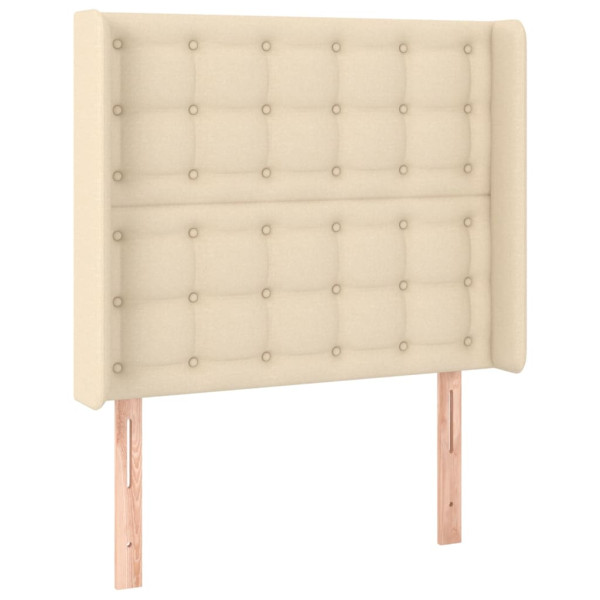 Wezgłowie Kremowy 103 x 16 x 118/128 cm Tkanina vidaXL 521884