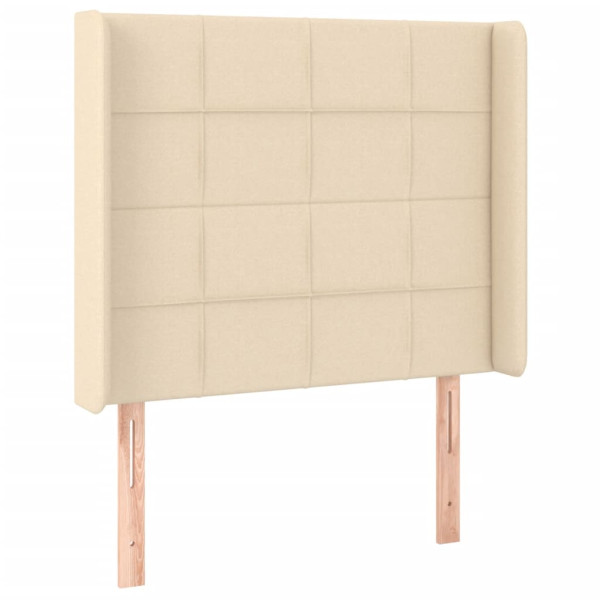 Wezgłowie Kremowy 103 x 16 x 118/128 cm Tkanina vidaXL 521940