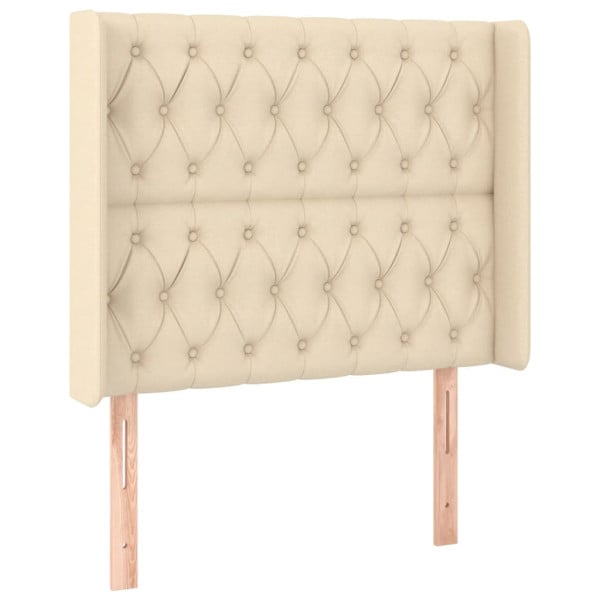 Wezgłowie Kremowy 103 x 16 x 118/128 cm Tkanina vidaXL 532487