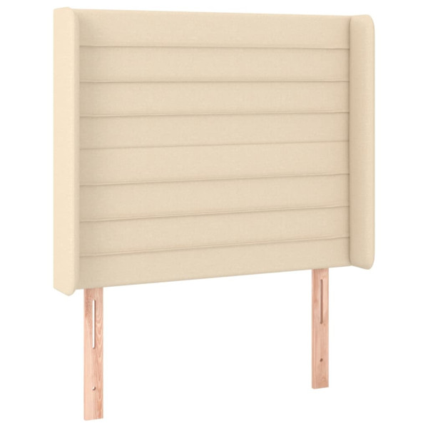 Wezgłowie Kremowy 103 x 16 x 118/128 cm Tkanina vidaXL 379978