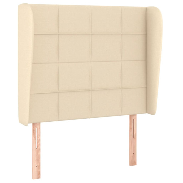 Wezgłowie Kremowy 103 x 23 x 118/128 cm Tkanina vidaXL 532882