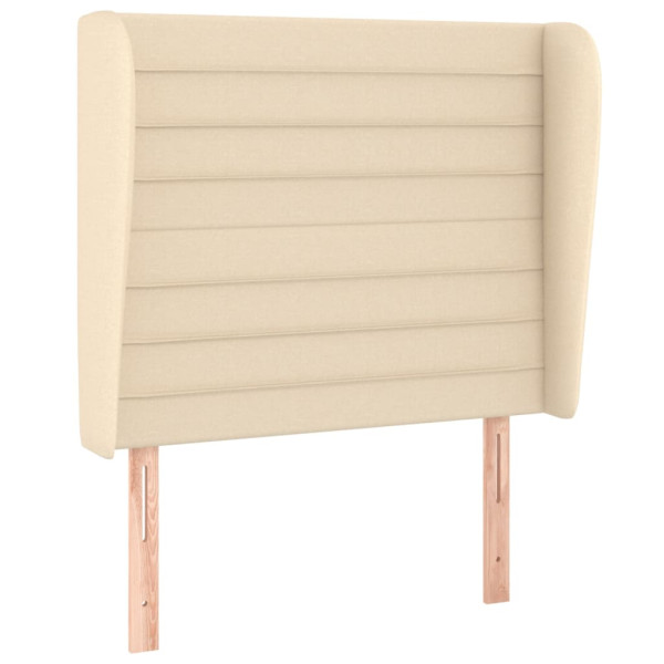Wezgłowie Kremowy 103 x 23 x 118/128 cm Tkanina vidaXL 532984