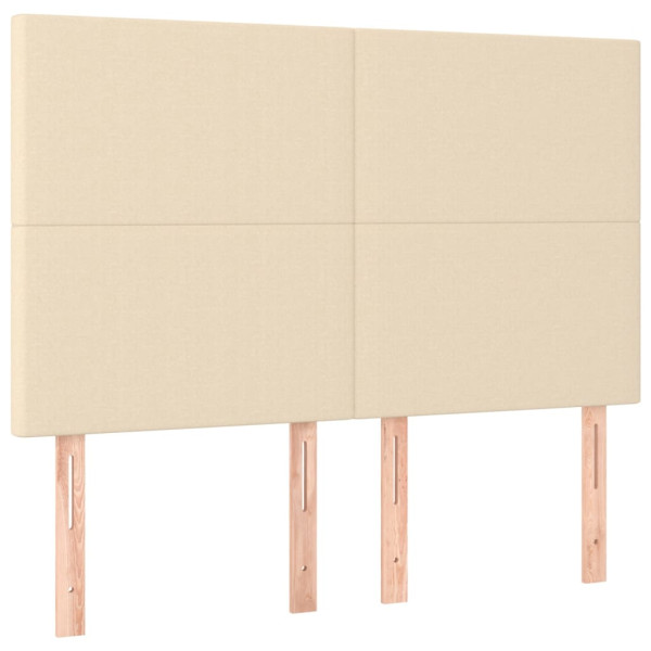 Wezgłowie Kremowy 144 x 5 x 118/128 cm Tkanina vidaXL 532515